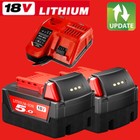 18 Volt For -milwaukee Fit M-18 Lithium Ion Compact Battery 5 0ah 48-11-1820 New
