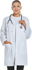 Professional Lab Coat For Women Men Long Sleeve  White  Unisex