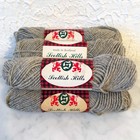 Vintage Scottish Hills Yarn 100  Pure Cheviot Wool - Lot Of 6 Skeins Grey  380