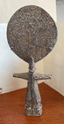 Vtg Hand Carved Wood African Akua   ba Fertility Figurine With Seed Beads Jewely
