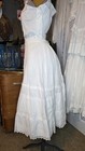 Antique Victorian Petticoat Skirt With Embroidered Trim And Pin Tucks 
