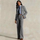 Women s Herringbone Suit 2-piece Set Formal Suits Single-breasted Jacket pant