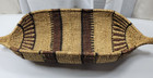 Vtg African Long Boat canoe Shaped Hand-woven Grass Basket 19  Long