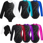 Kids Girls Ballet Dance Leotard Workout Jumpsuit Long Sleeve Unitard Gymnastic