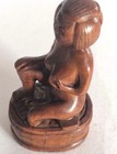Japanese Netsuke  Hand-carved  Woman Bathing  Graceful Curves  Wood