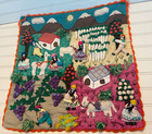 Peruvian Arpillera Textile Folk Art 3d Wall Hanging  - Cosecha De Zanao Ria
