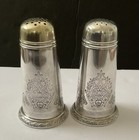 Antique Gorham Silver Plate Salt   Pepper Shaker Monogrammed 