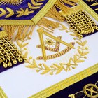 Masonic Grand Lodge Past Master 100  Lambskin Apron With Chain Colla   Cuffs Set