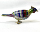 Vintage Chinese Cloisonn   Enamel Miniature Bird Figurine 2   tall 5   long