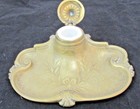 Vintage Brass Early Victorian  Ink Well  Flowers 