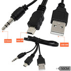 2 Pack Mini Usb Audio Cable With Usb 2 0 Charging Power Supply Cord To Mini B Ma