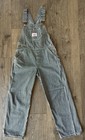 Vtg Round House Striped Blue And White Overalls Youth Sz 12 Roundhouse