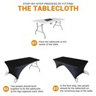 Eurmax Usa Rectangular Fitted Tablecloth Spandex Table Cover Open Back 2 Pack