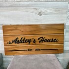 Rustic Wooden Family Name Sign Custom Home Wall Decor Established Plaque