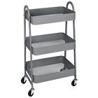 3-tier Small Rolling Metal Storage Organizer Mobile Utility Cart Kitchen Cart