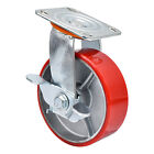 4 Pack 4  6  8  Caster Wheels Swivel Plate Polyurethane Wheels Heavy Duty Wheels