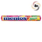 8x Rolls Mentos Assorted Fruit Flavor Chewy Mints   14 Mints Per Roll   1 32oz