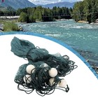 Nylon Beach Seine Drag Net Fishing Cast Monofilament Fish Mesh Sinker Nets 33ft