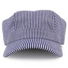 Denim Blue Stripe Train Engineer Conductor Cap Fits Infant To Adult - Free Ship