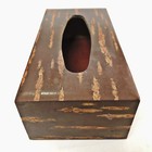 Tissue Box Cover Holder Wooden Cherry Bark Rectangle Dispenser Storage Case Deco