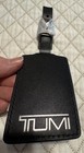 Tumi Small Black Leather Luggage id Replacement Tag 3x2 Inches
