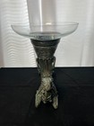 Rare Vintage Castilian Imports Bronze Camel Cornucopia Pedestal W  Crystal Bowl