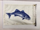 Vintage Taylor Made Boat Fish Flag Pennant 11 5   x 18    Blue W pole