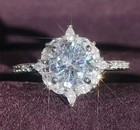 Women Fashion Jewelry Silver Rhinestone Wedding Engagement Ring Free Shipping 