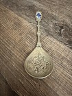 Vintage Dutch Silver Spoon W blue Delft Windmill