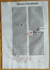 Original Rubricated Incunable Leaf Augustinus Opuscula Strasbourg  f  - 1489
