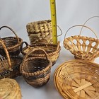 Lot Of 10 Mini Small Vintage Wicker Woven Baskets Various Styles Shapes Crafting