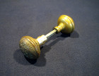 Incedible Pair Antique Brass Eastlake Mortise Door Knobs - Corbin H21700 1890 s
