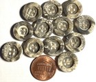 Set Of 12 Vintage Nos Marbled Gray Plastic 4-hole Buttons 5 8  15 5mm 17646