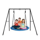 440lbs Metal Playground Swing Set Outdoor Kids Children Backyard W  Round Seat