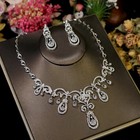 Geometric Wavy Necklace Zircon Jewelry Set Bride Wedding Jewelry Set Earrings