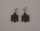 Old Vintage Santo Domingo Mosaic Thunderbird Dangle Earrings - Depression Era