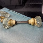 Antique Glass Door Knobs Victorian Ornate Pair Vintage Salvage Restoration Set