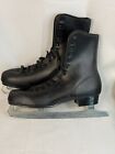 Men s Or Women s Vintage Black Leather Canadian Figure Ice Skates Size 10