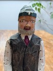 Vintage Man Figure Hand-carved Painted Wood Folk Art Rosaire Audet 