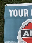 Vintage Amoco Banner Canvas Sign Gas Oil  Your Car Needs Winter Lubricant 37   