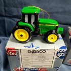 2 Niob Enesco John Deere Green Yellow Tractor Christmas Tree Ornaments 2000