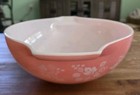 Vintage Pryex Gooseberry Pink White Cinderella 4 Quart Mixing Bowl  444