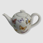  43 Neiman Marcus White Multicolored Porcelain Butterfly Patterned Teapot
