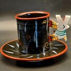 Rare Lestudio Page Thorbeck Monster Dogs 4 Cups Saucers 1980s Studio Pottery Euc