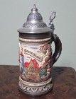 Vintage German Lidded Beer Stein Mug 0 5 Liter Deutschland Gr     Aus