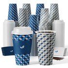 100 Pack 16 Oz Disposable Paper Coffee Cups With Lids - Eco-friendly Hot Drink C