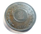 Paraguay 2 Centesimos 1870 Shaw Km    3 Copper  Au