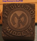 2 Wwi Printing Block 27th Division Insignia   Doughboy Helmet Lilley 5p155