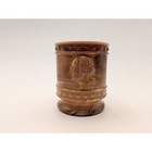 Bob St  Clair Brown Slag Glass Bicentennial Toothpick Holder George Washington