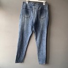 Masseys Womens Size 16 Floral Embroidered Distressed Jeans Medium Wash Rose